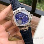 Swiss Patek Philippe Nautilus 7118 Watches SS Blue Dial Blue Strap